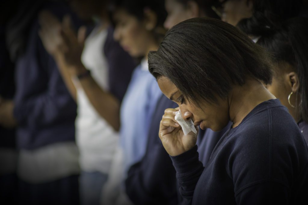 a photo of a crying woman